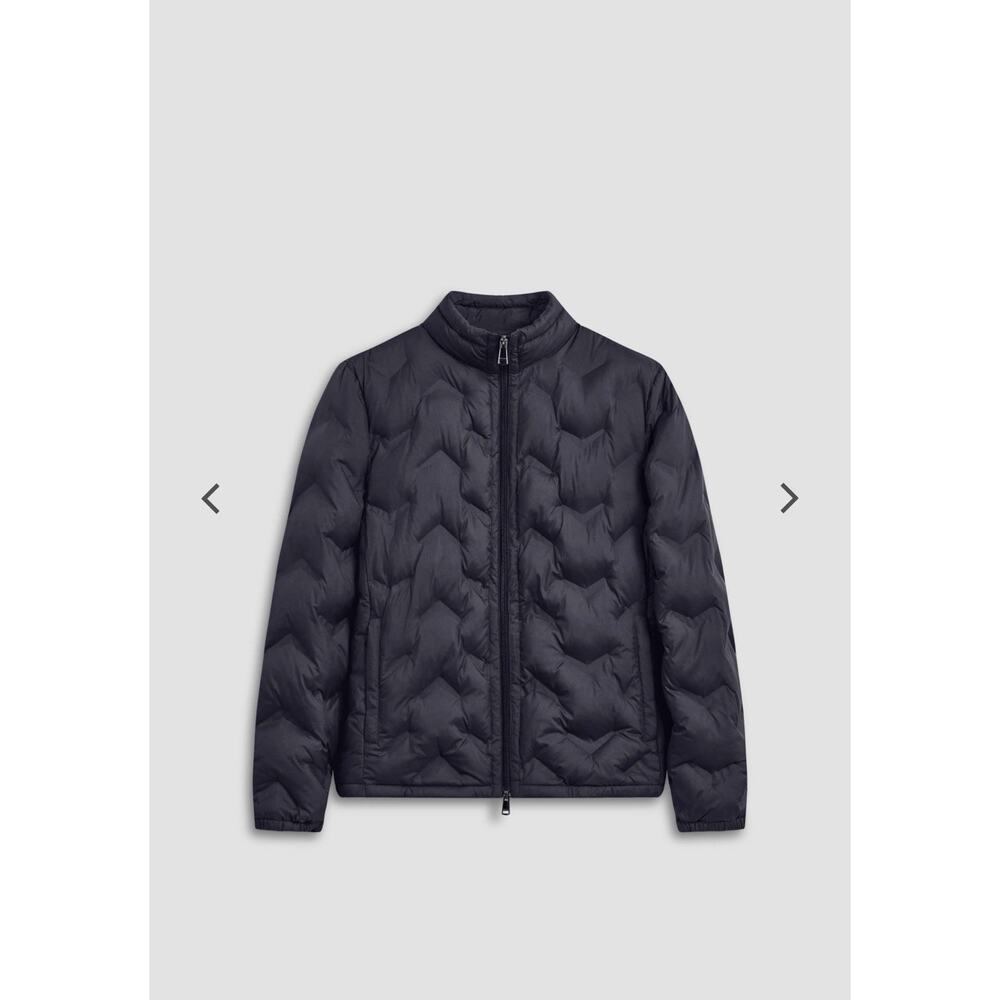 Bugatchi Men’s Chevron Quilted Puffer Jacket Black Size Small